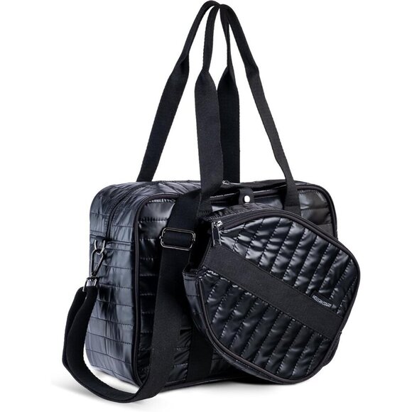 Women Black Pickle Ball Bag Detachable Paddle Case Adjustable Shoulder Strap Bag - Picture 8 of 9